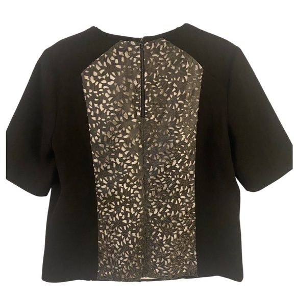 THE WRIGHTS Black Leather Laser Cut Top Size 8 - Picture 2 of 7